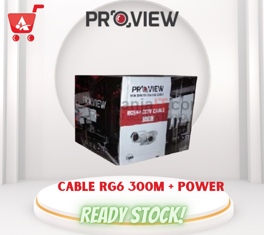 Proview Cable RG6 300M + power